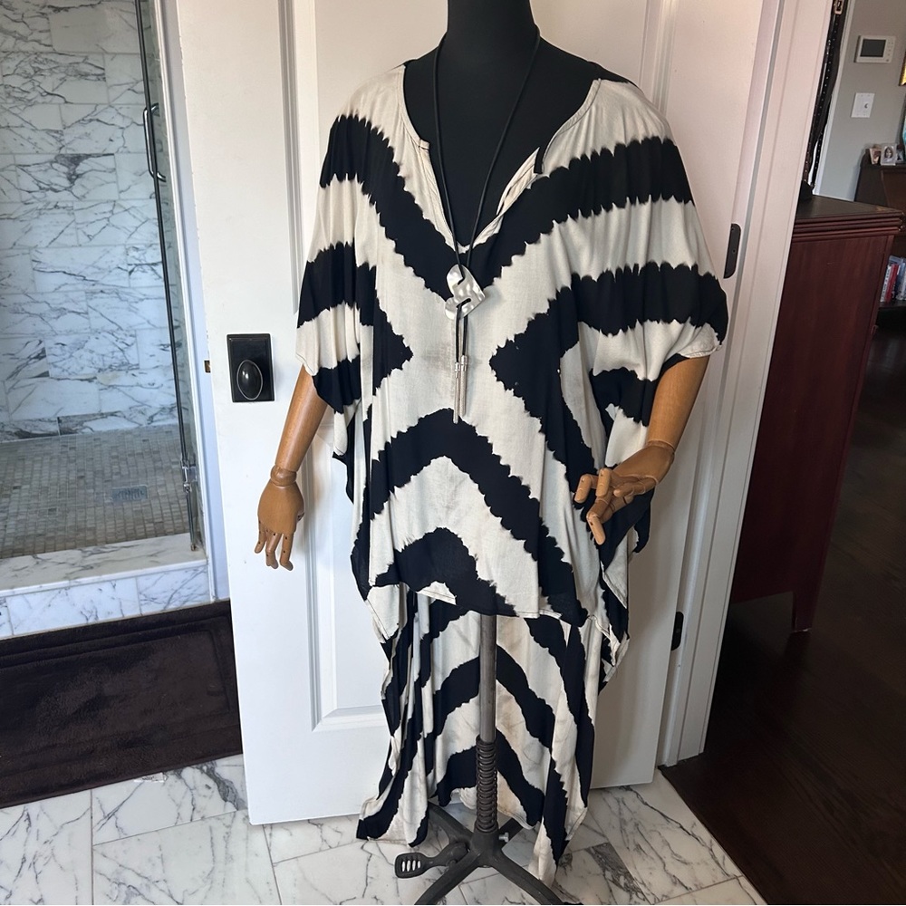 Unique Boho designer, hi low top tunic, boho, animal print, Art to wear, artsy